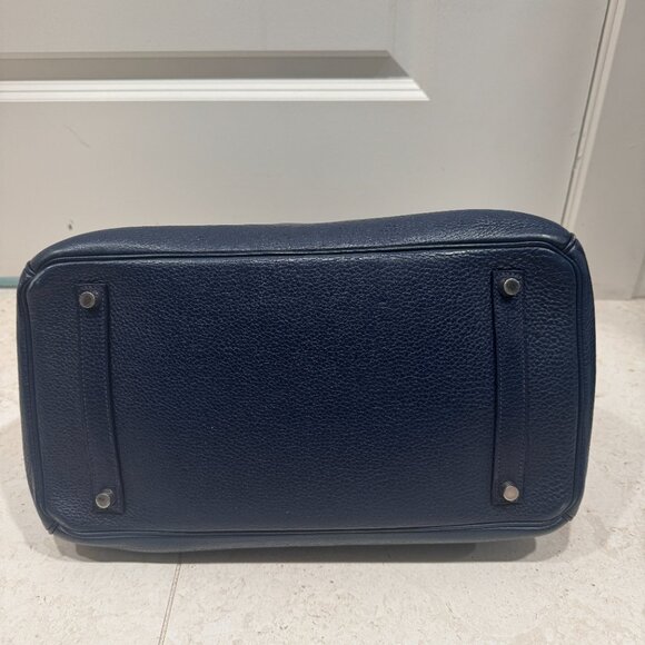 Authentic Hermes Blue Birkin Bag 35 - Picture 4 of 12